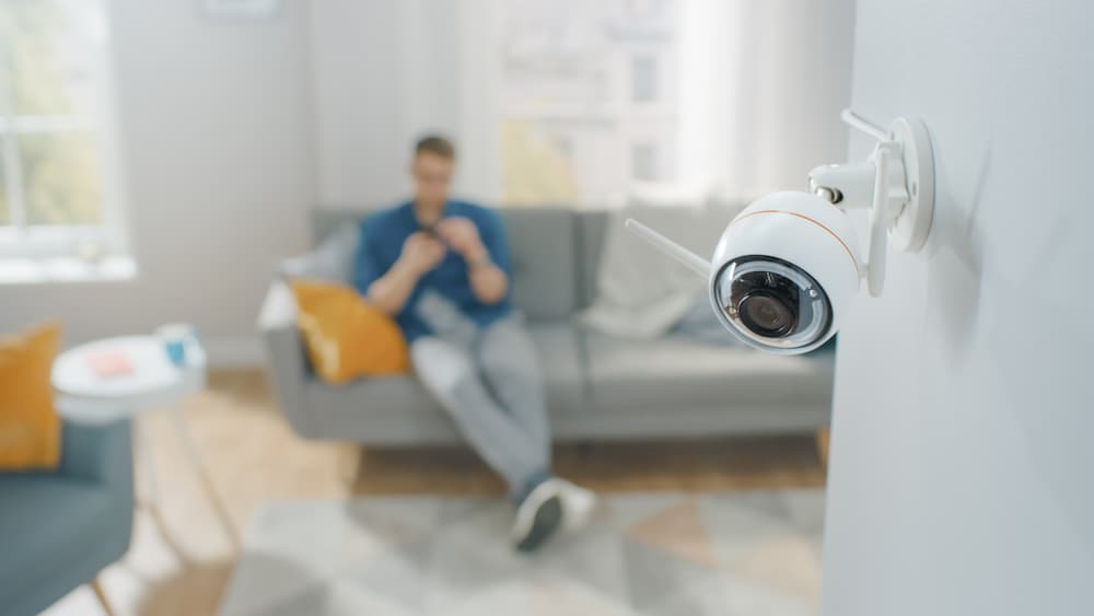 person of sofa with cctv